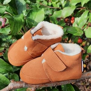 Brown Leather Baby Toddler Boots Shoes